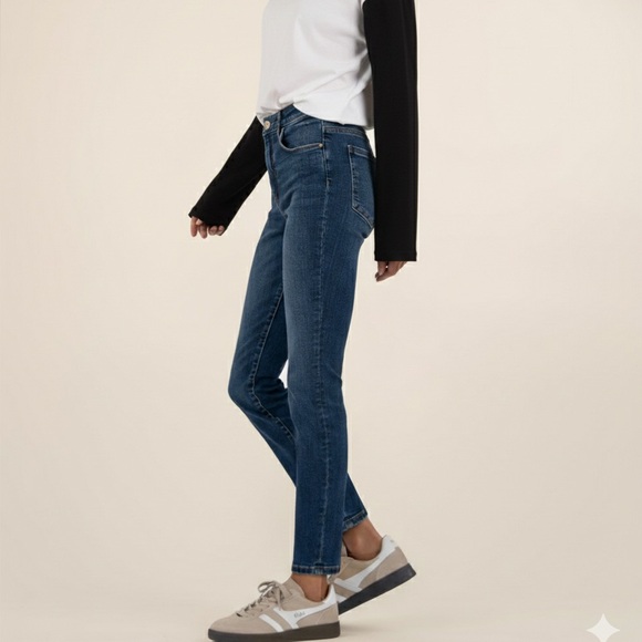 Kut from the Kloth Charlize High Rise Cigarette Leg Raw Hem - Picture 1 of 9